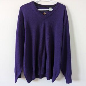Orvis Men's Luxurious Merino Wool V-Neck Sweater in Royal Purple